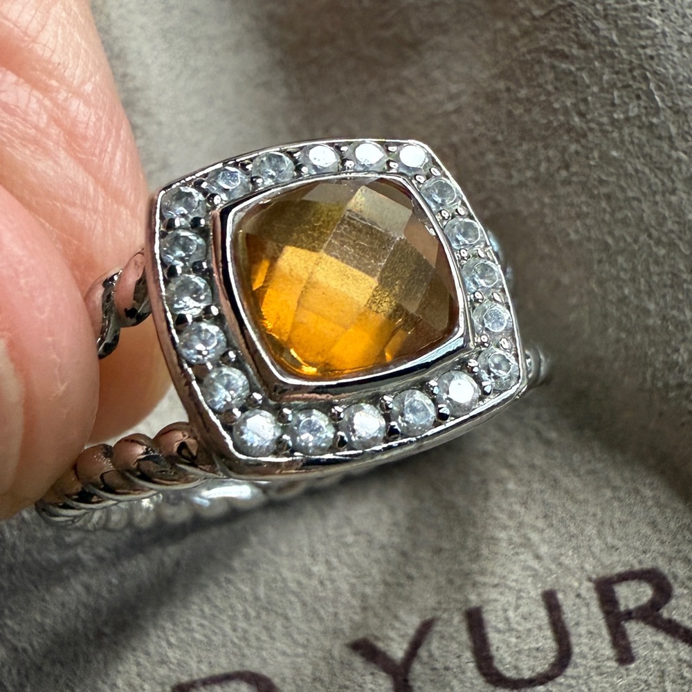 David Yurman Petite Albion citrine and diamond ring